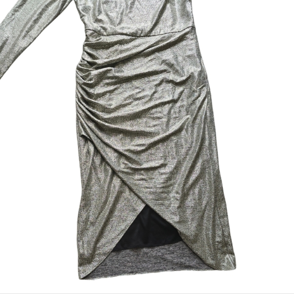 Aidan Mattox Mettalic Gold One shoulder Dress. Size 12 - Picture 6 of 8